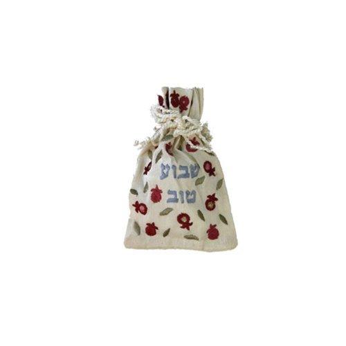 Embroidered Havdalah Besamim Spice Bag and Cloves - Shavua Tov - by Yair Emanuel (BBE-2)