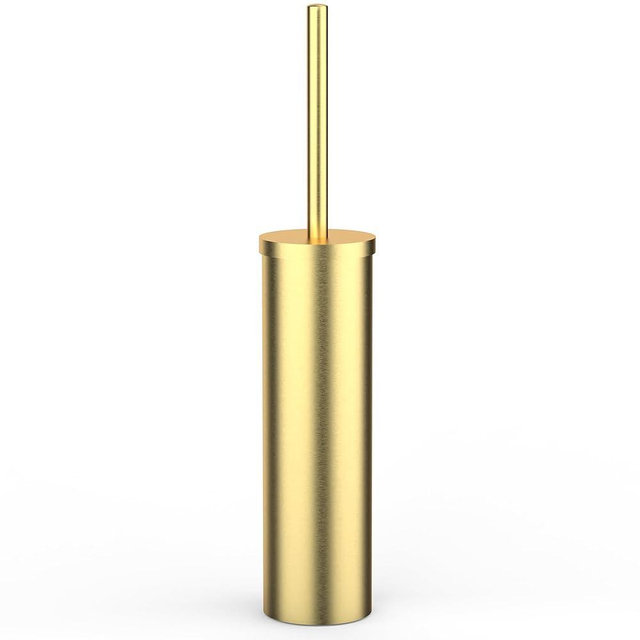 Stainless Steel Toilet Brush and Holder Set Brushed Gold Heavy Duty Toilet Bowl Brush with Long Handle for Bathroom and Farmhouse