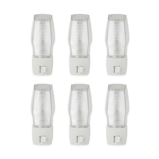 OSKOS 6 Pack, Plug in Night Light with Manual On/Off Switch, 7W Incandescent Bulb Included, ETL Listed.
