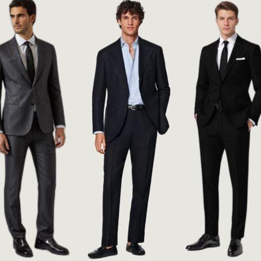 Black suits for men, kindly no shorts or jeans.