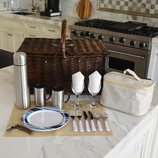 2-Person Willow Picnic Hamper with Coffee Set