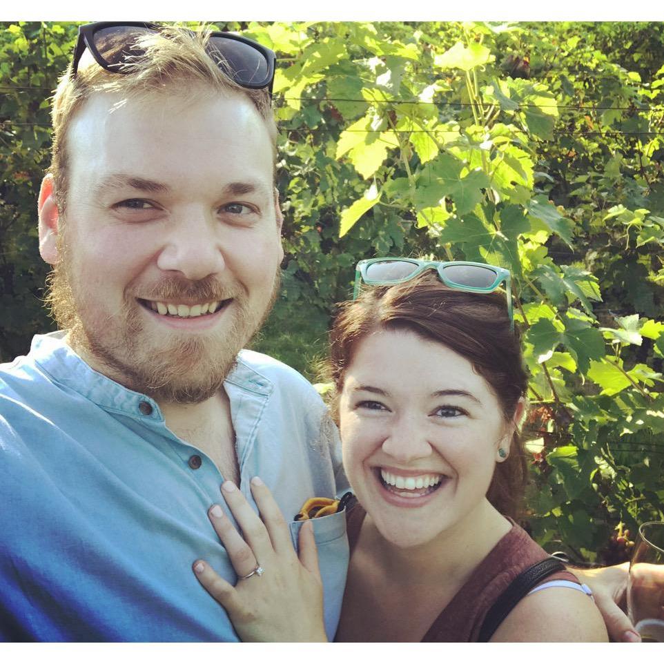 Moments after Sam popped the question!