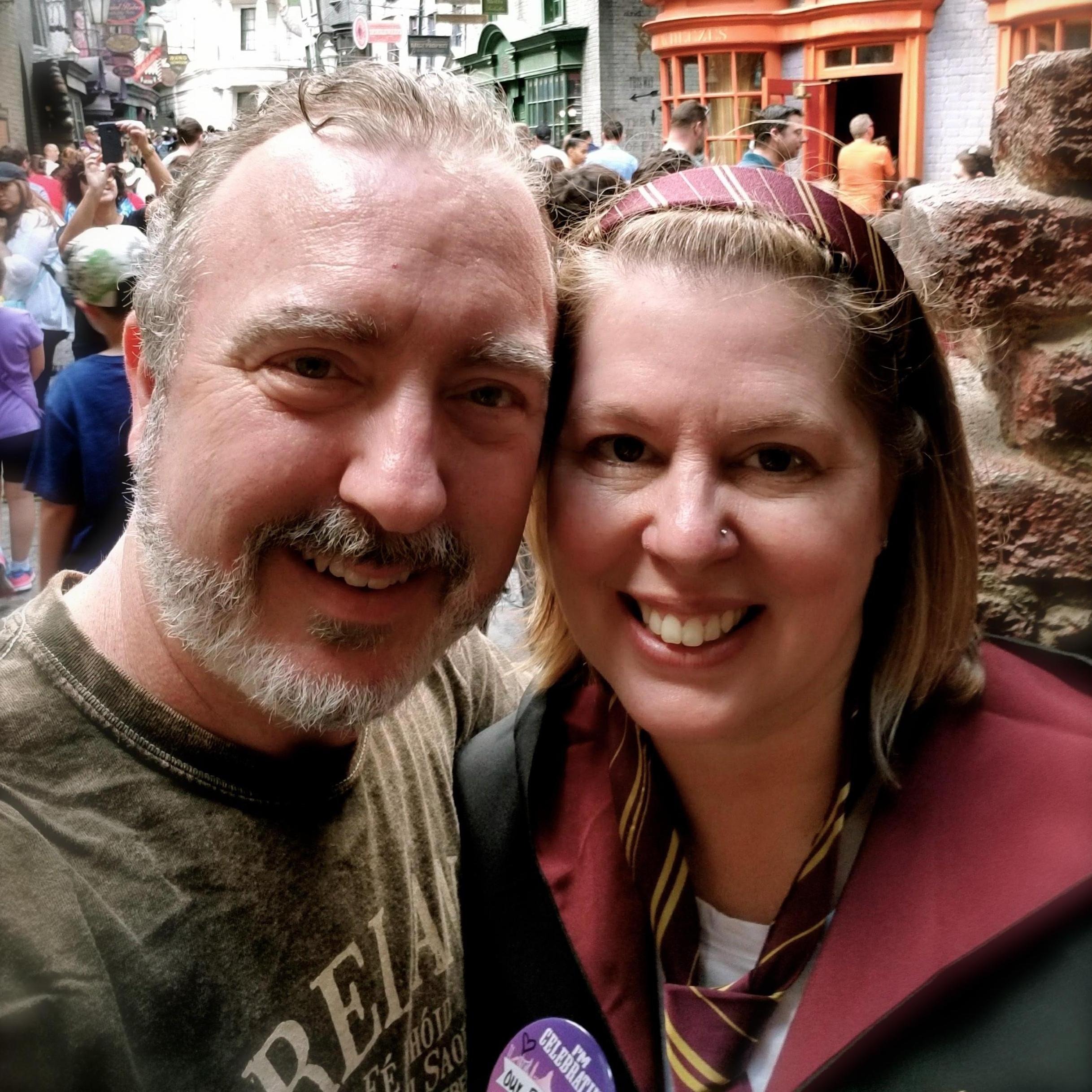 Celebrating our magical engagement at the Wizarding World of Harry Potter