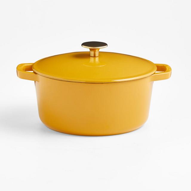 Milo by Kana Cast Iron Cookware Mini 3.5qt Dutch Oven Dijon