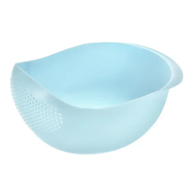 Unique Bargains Plastic Multipurpose Rice Fruit Washing Colander Drain Basket Blue