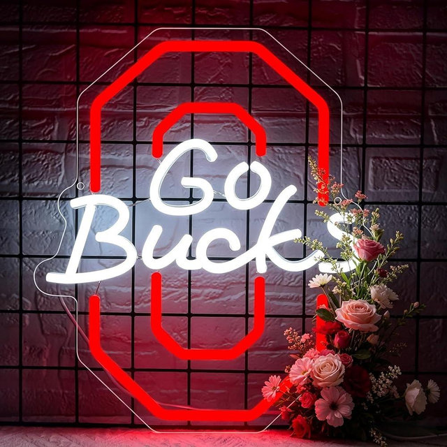 University Neon Sign for Wall Decor University Football Team Sign Neon light for Man Cave Birthday Gifts for Fans Dimmable Led Sign for Party Club Bar Dorm Decor Size 11.65 * 13.77(P001)