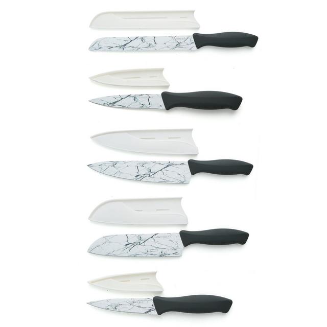 Cambridge® Silversmiths Marble 10-Piece Knife Set in White/Black