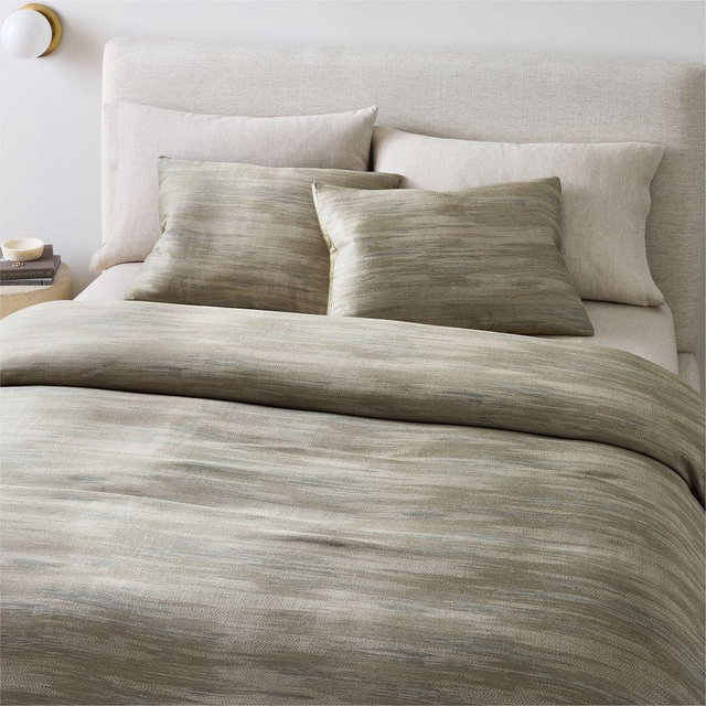 Silky TENCEL Striated King/Cal. King Duvet, Elm
