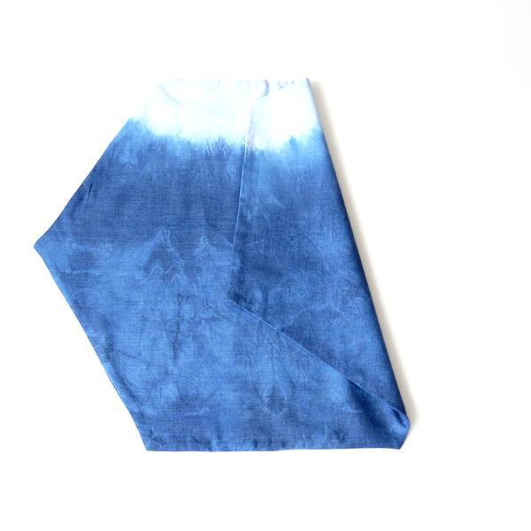 Hexagon Challah Cover, Indigo Shibori Judaica, Hand dyed. No.10