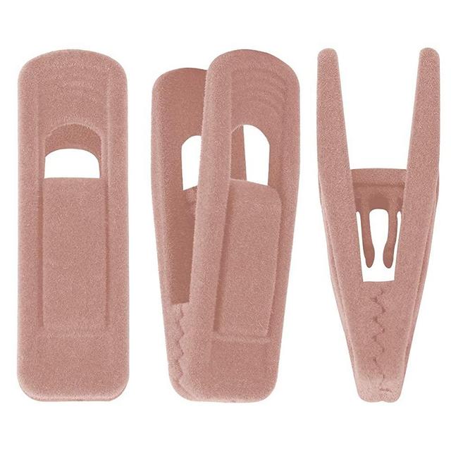 Trgowaul Blush Pink Velvet Hangers Clips, Pants Hangers Velvet Clips, Strong Finger Clips Perfect for Thin Velvet Hangers (20 PCS Blush Pink)