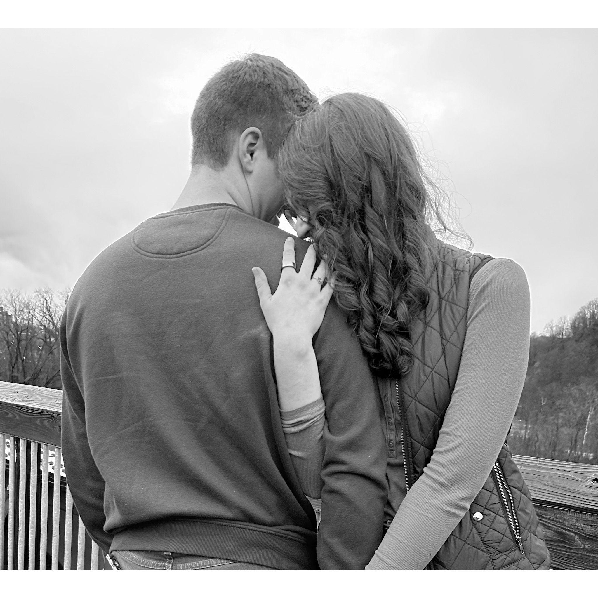 Right before the proposal horribly pretending I didn't know what was about to happen.