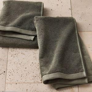 2pk Organic Hand Towel Olive - Casaluna™