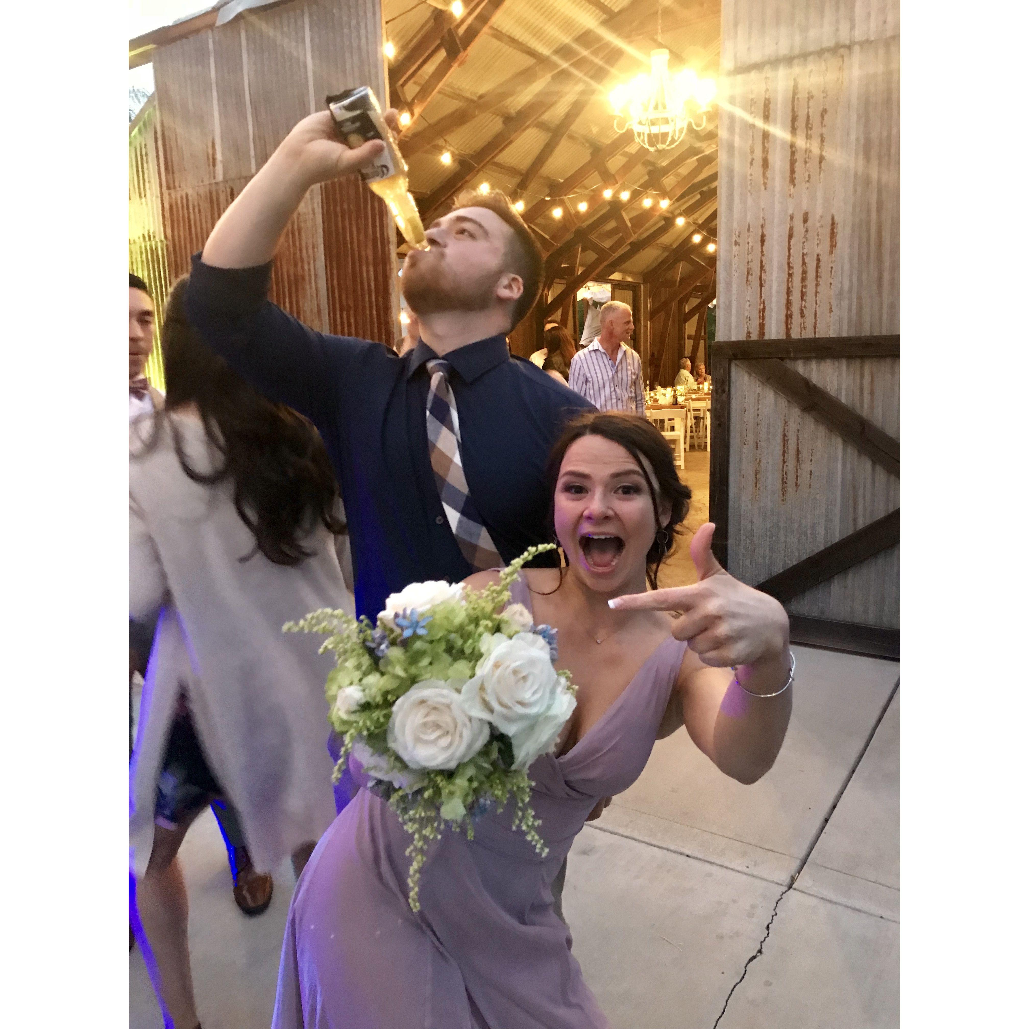 Catching the bouquet