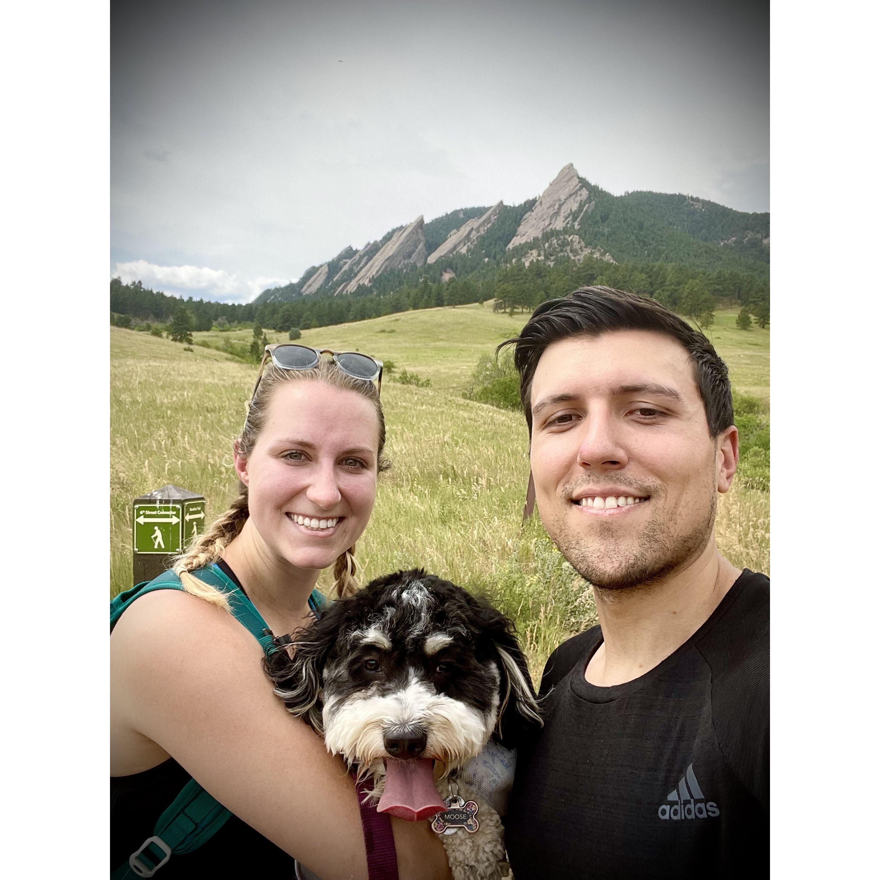 Moose's first Boulder Flatirons hike. She did great, but much prefers snowy hikes. 

This is also where we took some of our engagement photos!