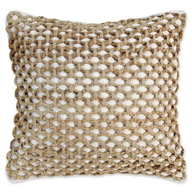 Boho Living Jada Square Throw Pillow in White