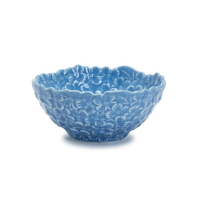 Two's Company Blue Hydrangea Set of 3 Tidbit Bowls - Porcelain