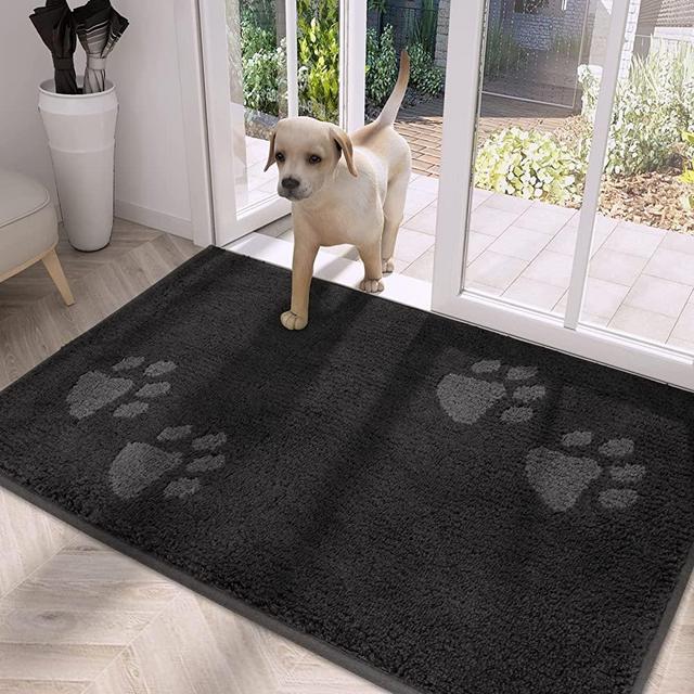 PURRUGS Dirt Trapper Door mat 34" x 59", Non-Skid/Slip Machine Washable Entrance Rug, Shoes Scraper, Dog Door Mat, Super Absorbent Floor mat for Muddy Wet Shoes and Paws