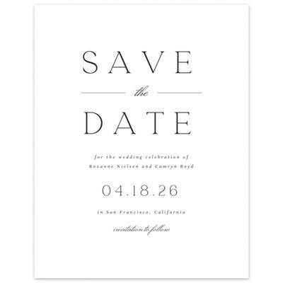White Wedding Digital Save the Date - Zariah Portrait