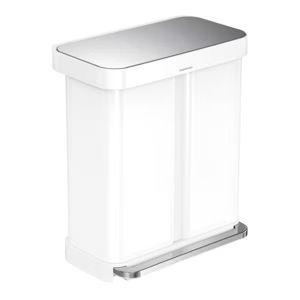 simplehuman 15 gal./58L Step Can Dual Recycler with Liner Pocket