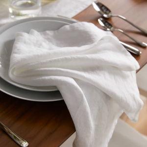 Linen Napkins, White, Set of 4