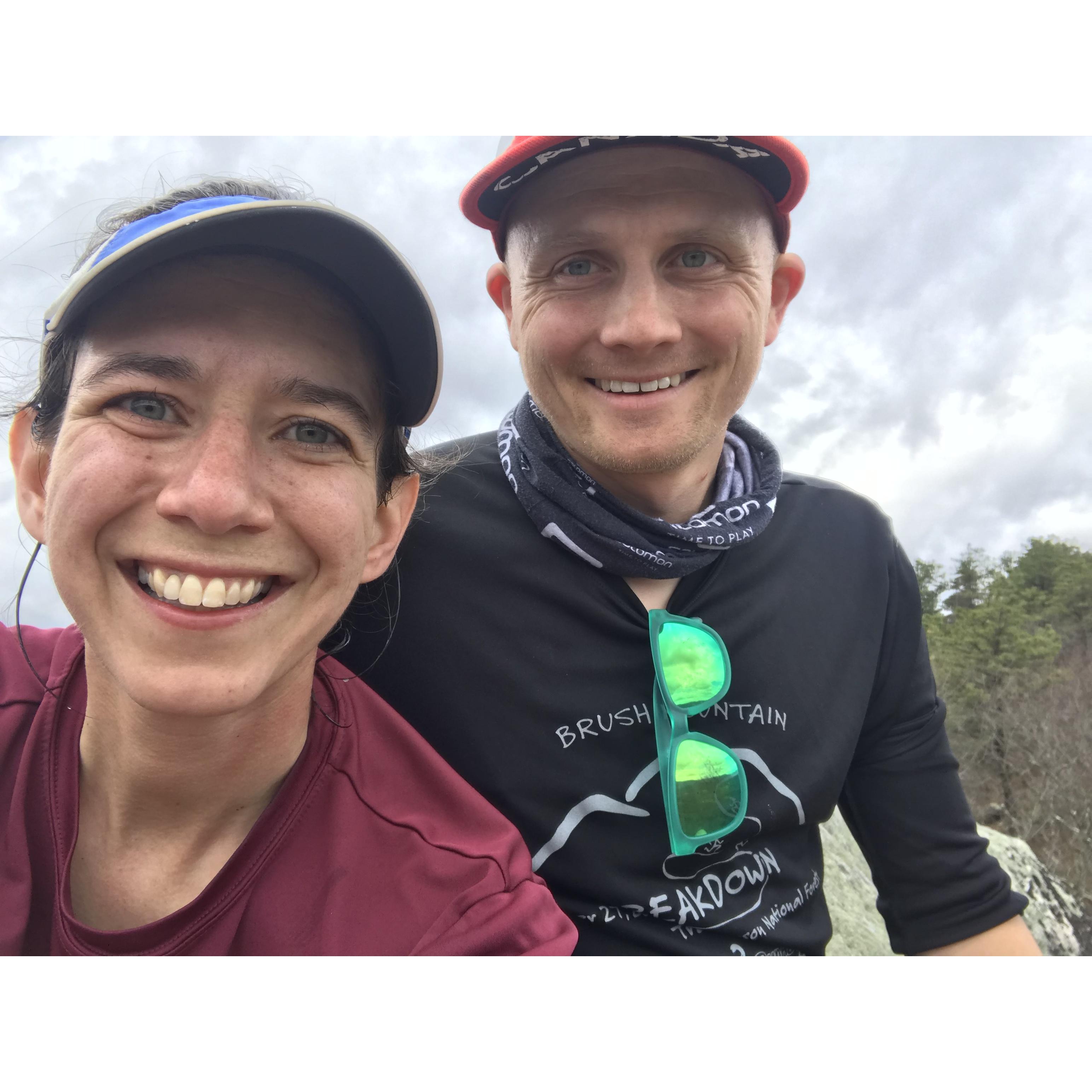 On top of Dragon's Tooth, one of our favorite hikes near Blacksburg, VA!