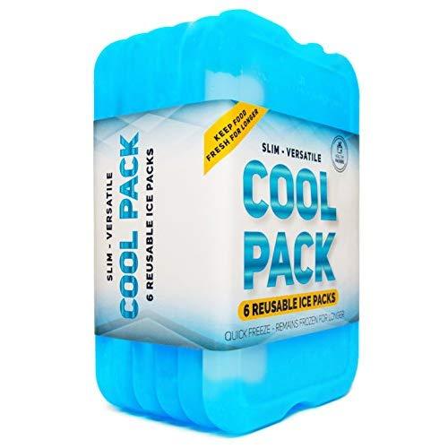 Healthy Packers Ice Pack for Lunch Box - Freezer Packs - Original Cool Pack (Set of 6) | Slim & Long-Lasting Ice Packs for Your Lunch or Cooler Bag