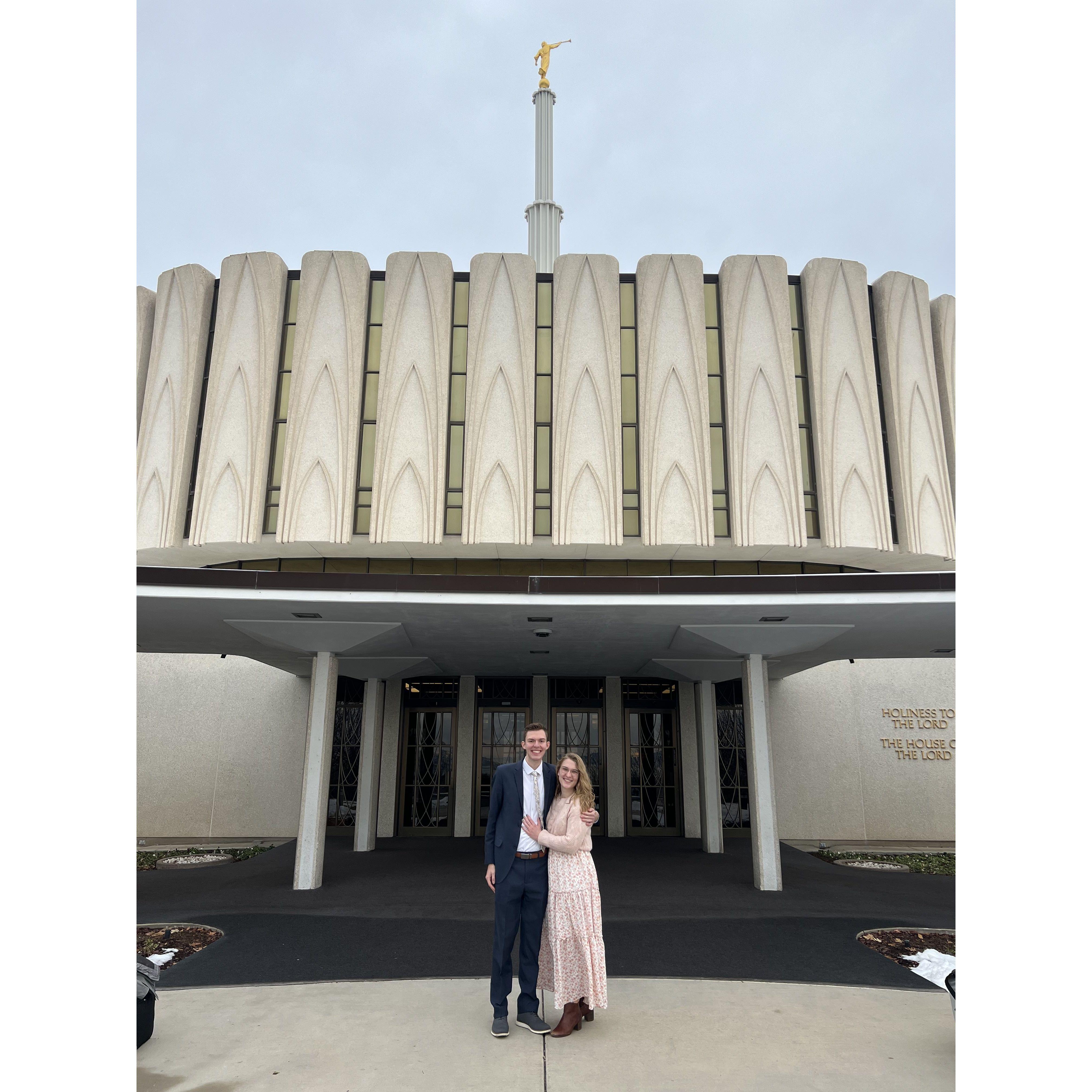 Our second temple trip together. (We forgot to take a picture after the first)