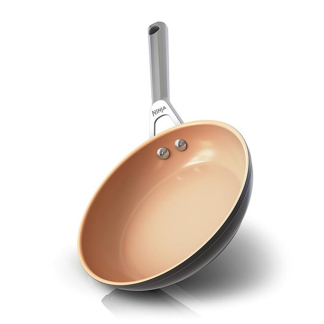 Ninja Extended Life Premium Ceramic 8" Fry Pan, Nonstick Fry Pans, Pots, PTFE Free, Healthy Cooking, Oven Safe to 550°F, Dishwasher Safe, All Stovetops & Induction Compatible, Apricot, CW90020