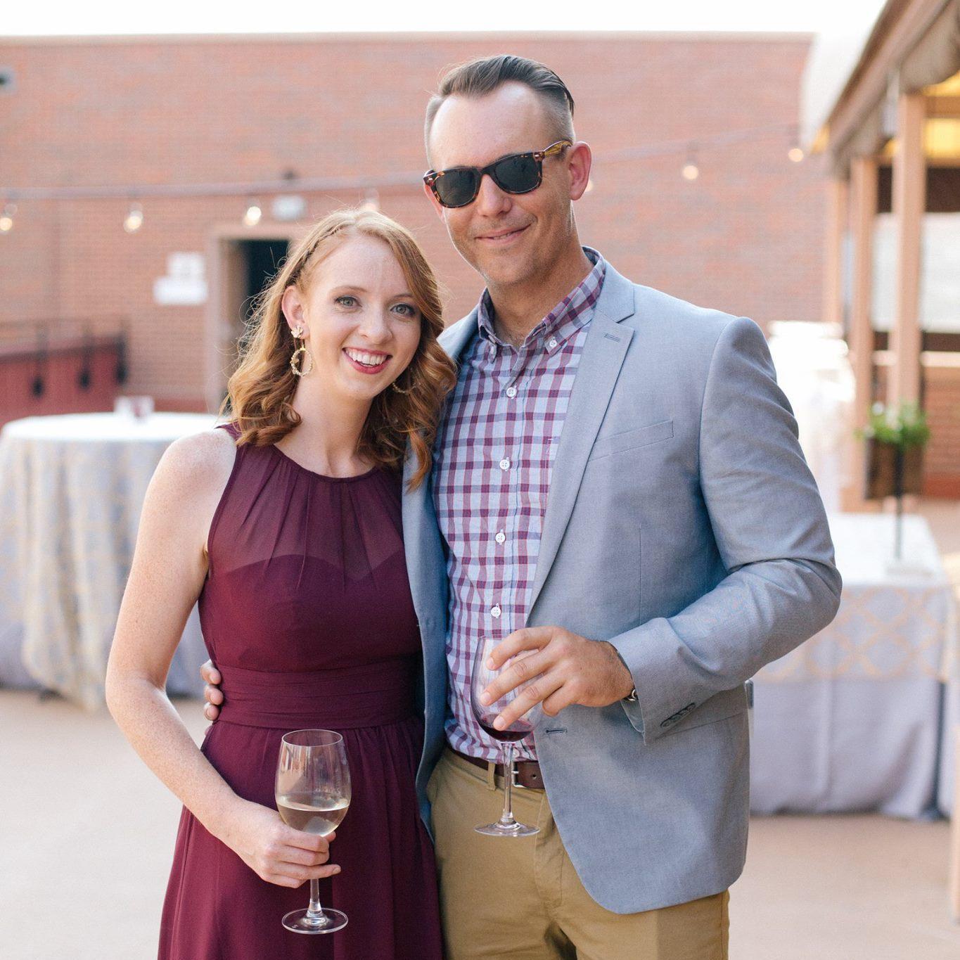 Bridesmaid and date at Kristen and Chris's wedding in 2017.