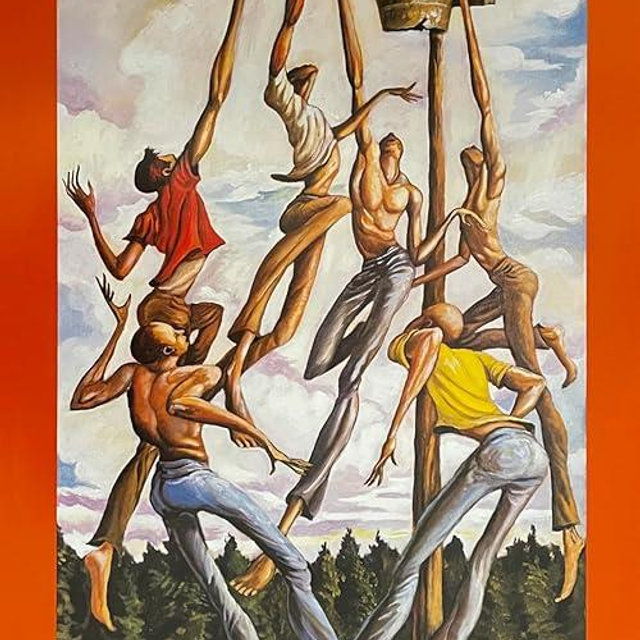 Ernie Barnes Skins & Shirts poster 37 x 19 in.