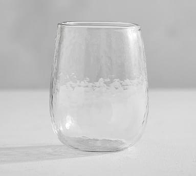 Handmade Hammered Stemless Wine Glasses Set of 4