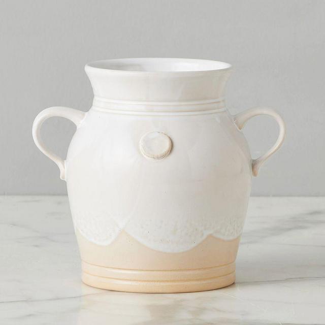 Handthrown Ceramic Utensil Holder, Small - White