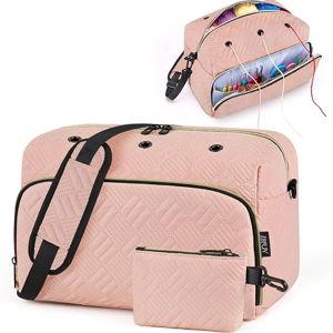 Crochet Yarn Knitting Bag 2 Pcs - IBFUN Yarn Storage Organizer Crocheting Bags for Beginners with Shoulder Strap for Knit Accessories Needles Hooks