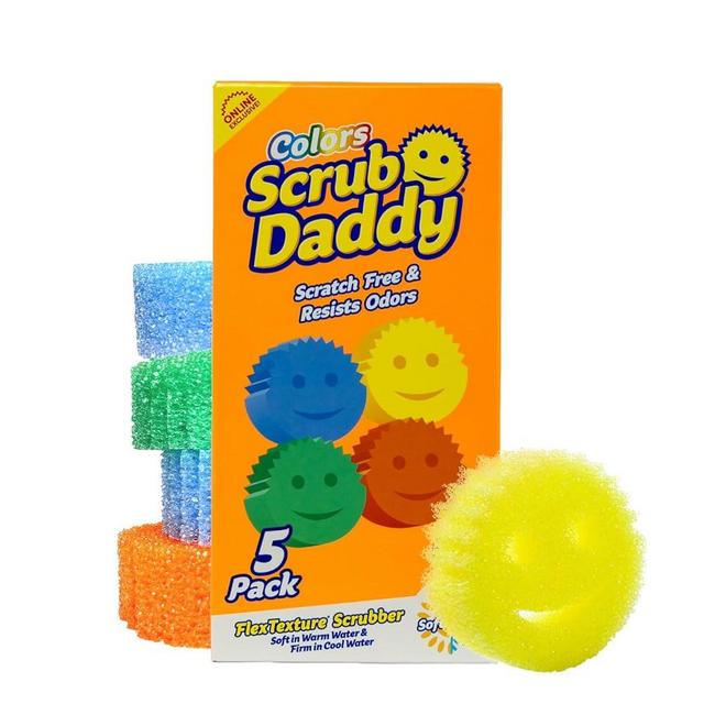 Scrub Daddy Scratch-Free Multipurpose Kitchen Sponges - Bulk Dish Sponges for Kitchen, Bathroom, Household Cleaning & More - Made with BPA-Free Polymer Foam (5 Count)