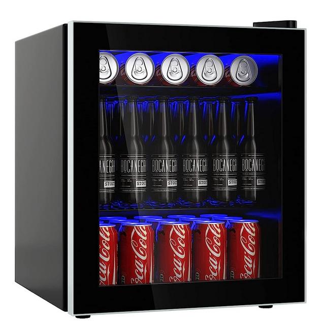 ARLIME Mini Fridge 60 Can, Beverage Refrigerator with Glass Door, Mini Drink Dispenser Machine Small Refrigerator For Office with Adjustable Shelves for Home Kitchen Bar, 1.6 Cu. Ft