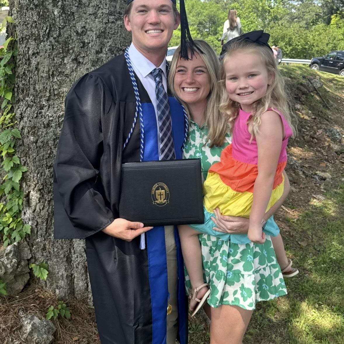 During our relationship, we have both graduated college (twice!). Here’s Peyton graduating from Shorter University…. fly hawks!
