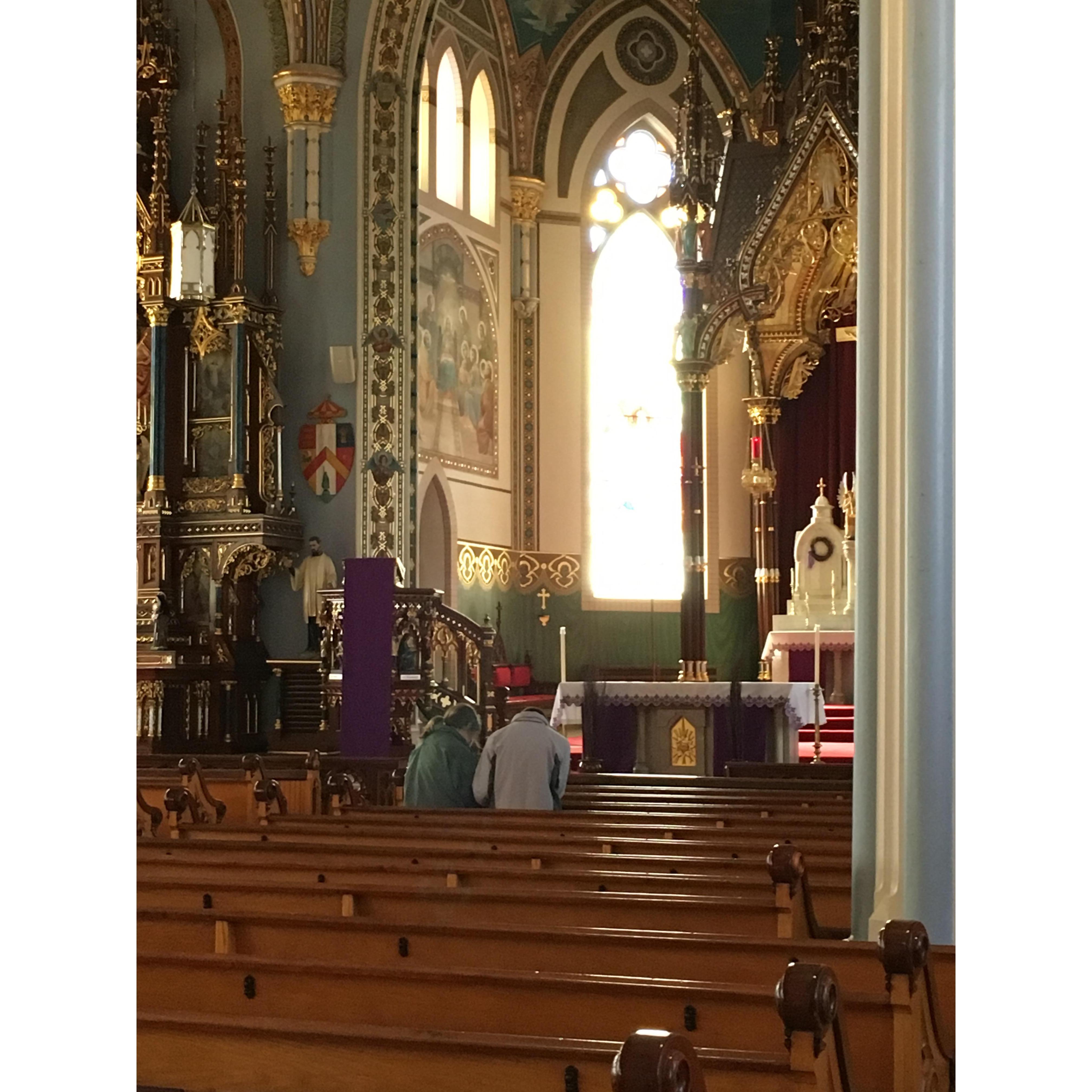The Basilica of St. Francis Xavier, March 2018, where Katie and Gavin will get married in July 2020.