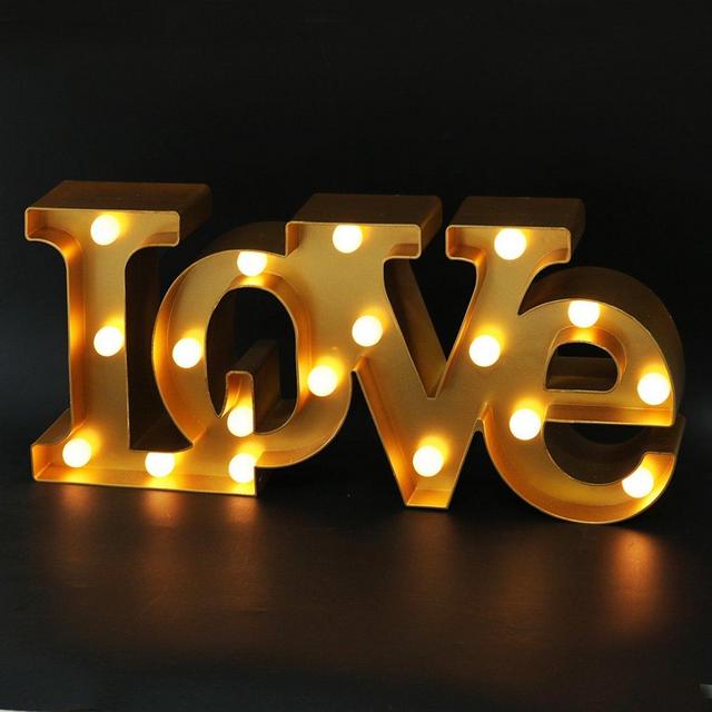 LED Marquee Letters Lights Love Tabletop Sign - Gold