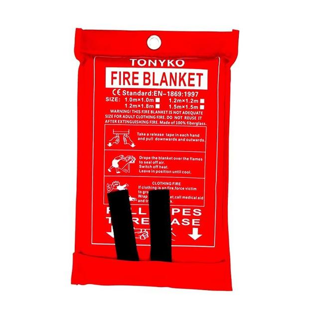Tonyko Fiberglass Fire Blanket for Emergency Surival, Flame Retardant Protection and Heat Insulation with Various Sizes