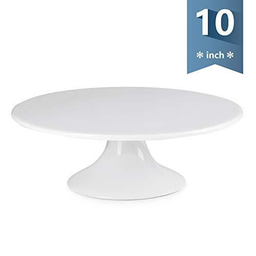Sweese 708.101 10-Inch Porcelain Cake Stand, Round Dessert Stand, White Cupcake Stand for Parties