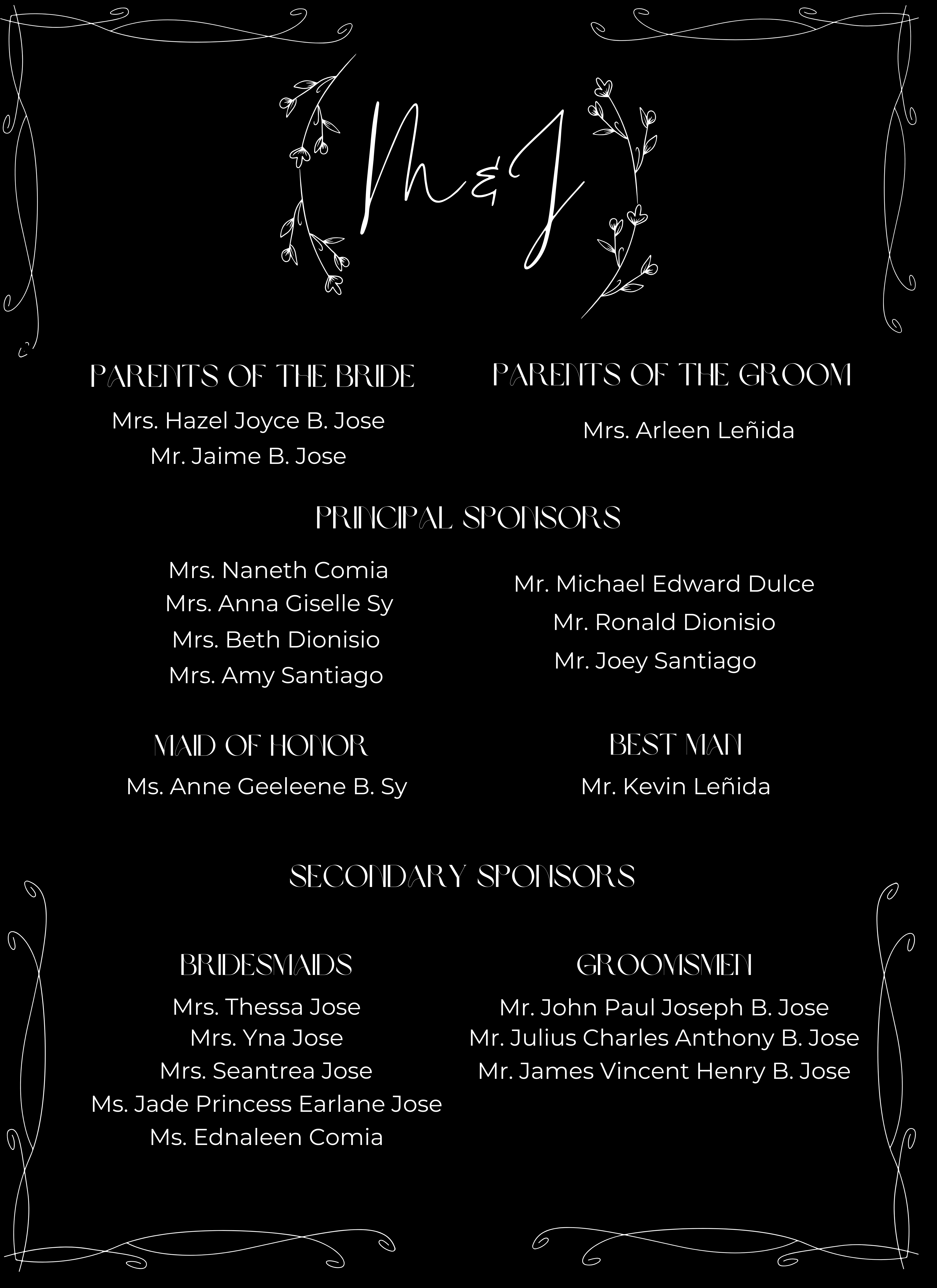 The Wedding Website of Jaizel Diane Josephine Jose and Mikel Keem Leñida