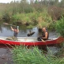 1st canoe ride on the farm.