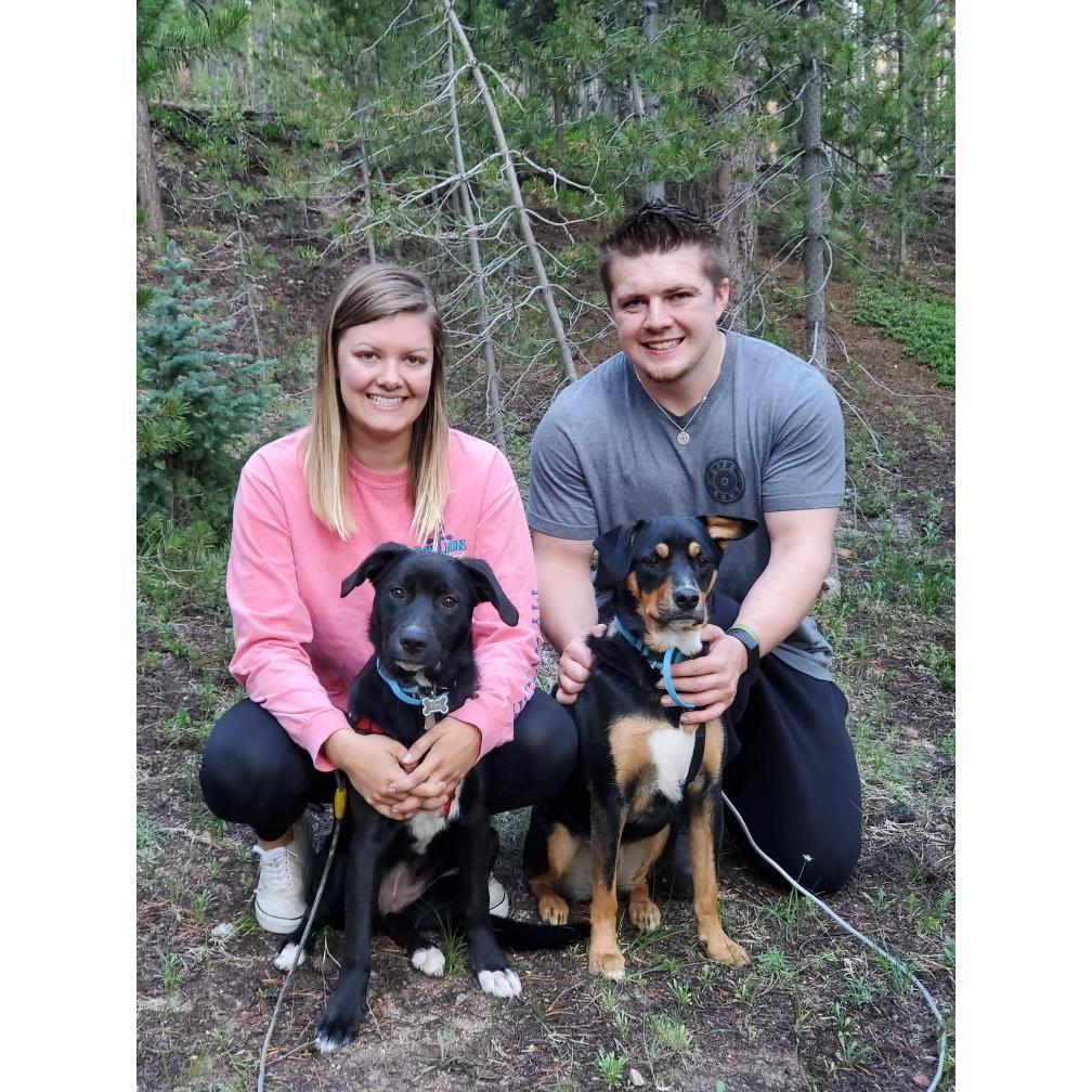 My all time favorite family photo taken while camping with the dogs