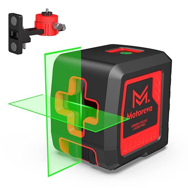 Self Leveling Laser Level, Motovera 100ft/30m Laser Level Self leveling Green Cross Line, 4 Brightness Adjustment, 360° Magnetic Bracket Lifting Base Battery Included Pulse Mode IP54 Waterproof