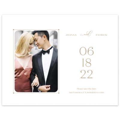 White Wedding Digital Save the Date - Colbie Portrait