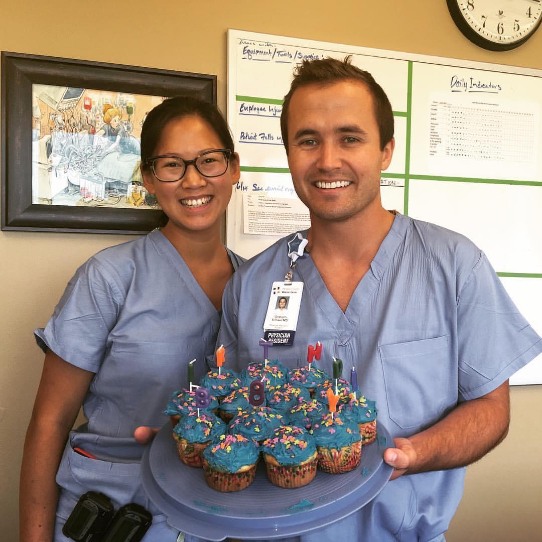 Birthday cupcake delivery courtesy of OB - Intern year
