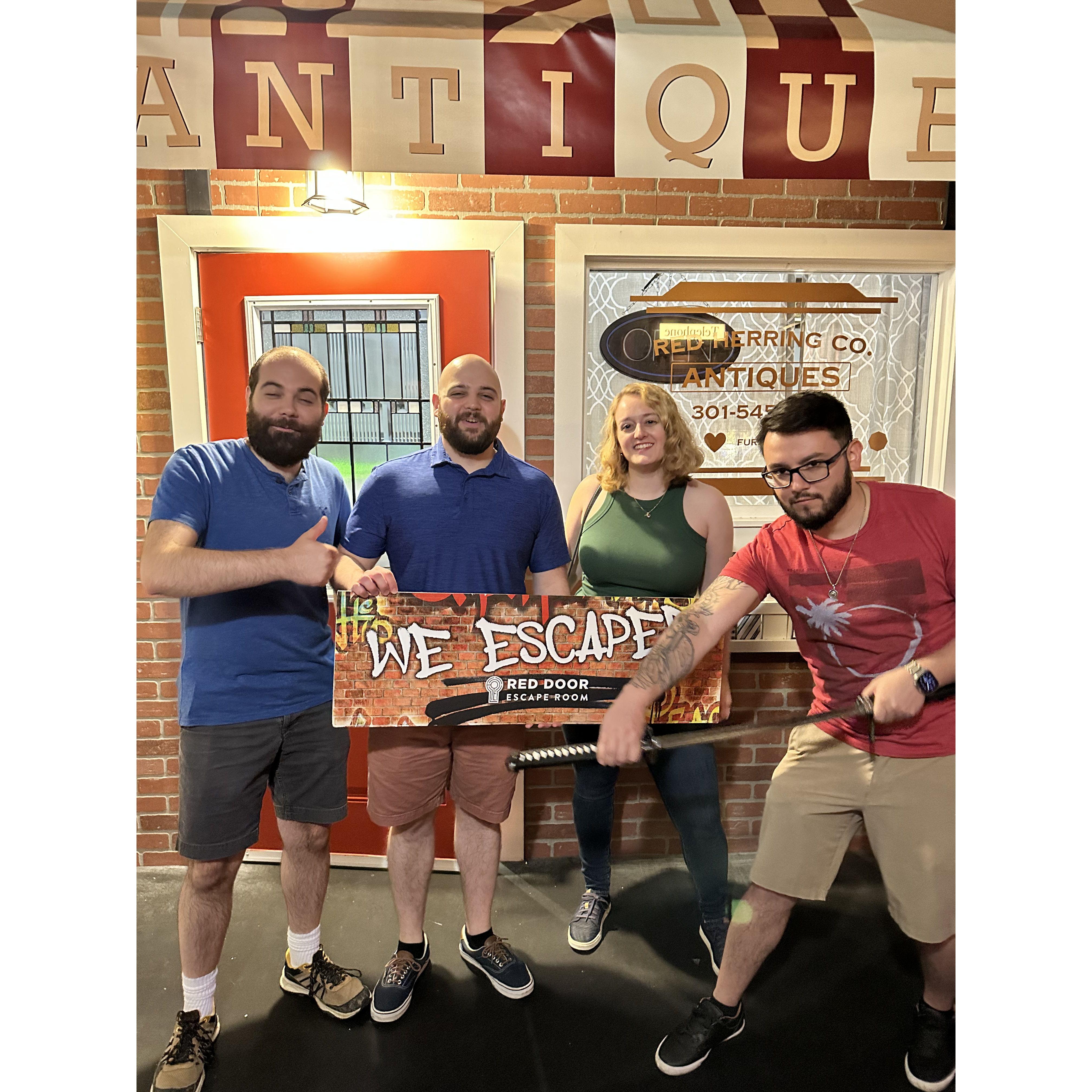 Escape room with our friends Nick and Thomas!