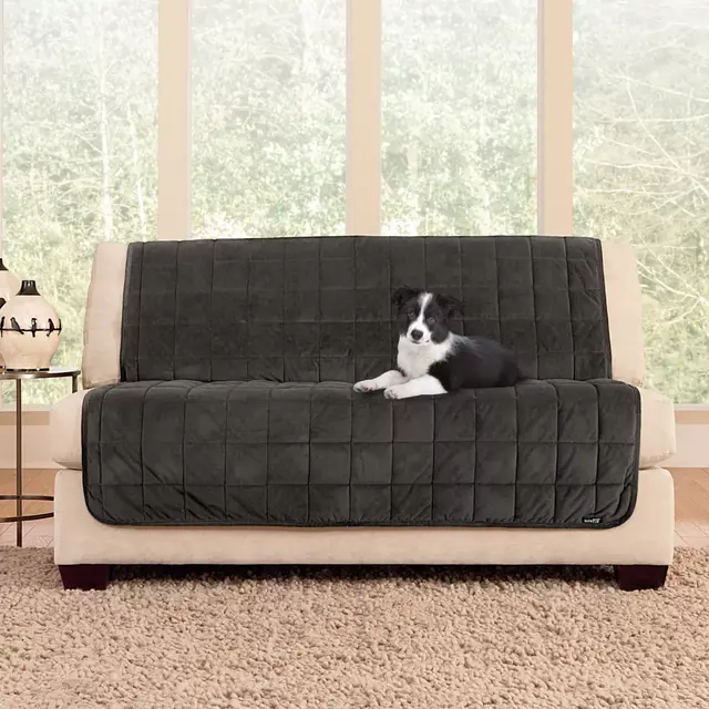 Sure Fit® Deluxe Armless Loveseat Slipcover in Dark Grey