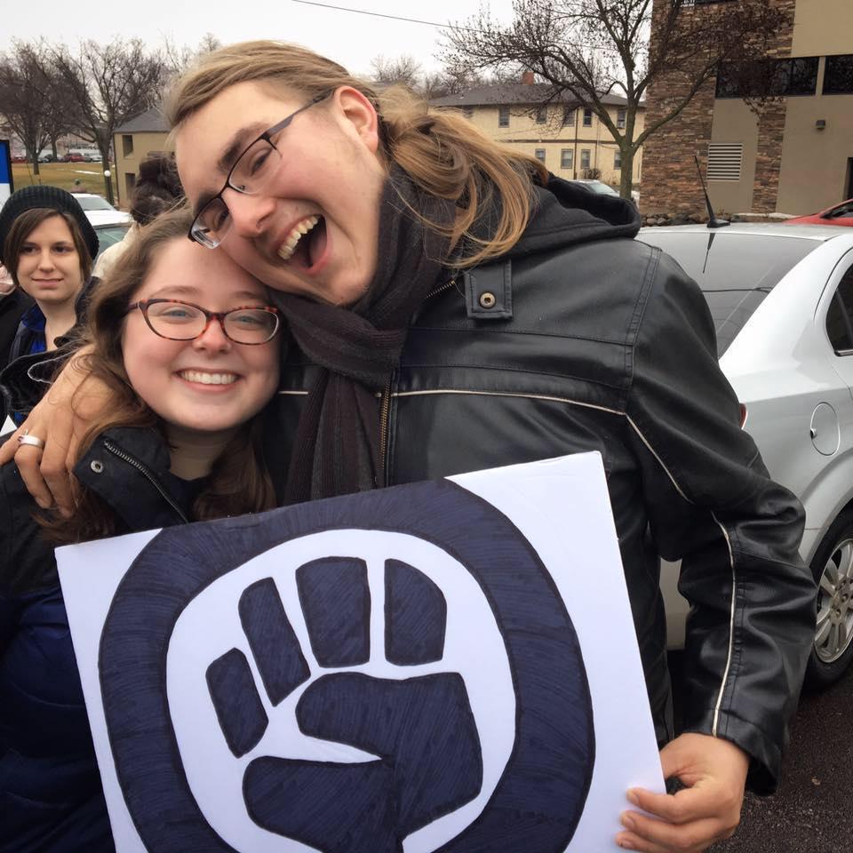 A couple who protests together stays together. This is Jeff and Cheyenne at their first protest march - the 2016 Women's March in Sioux Falls. There would be many more marches to come!