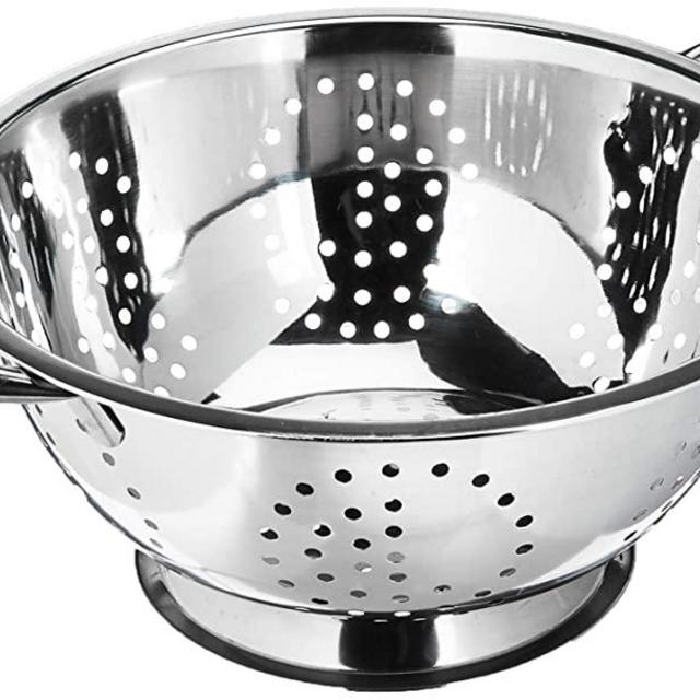 Home Basics Deep Colander Stainless Steel 3 Quart#44;